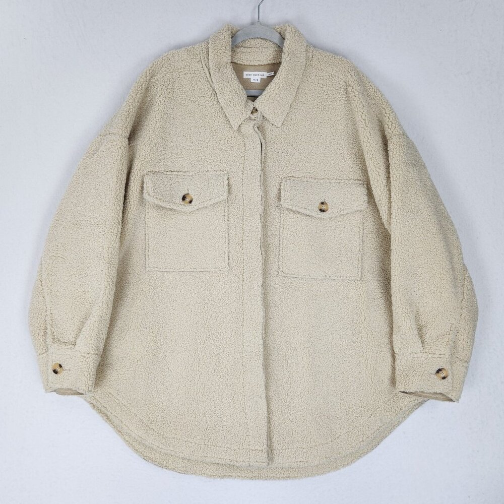 Good American Cream Sherpa Jacket